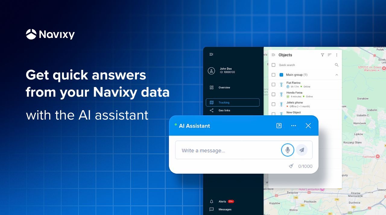 Navixy AI assistant interface for getting quick answers from your data.