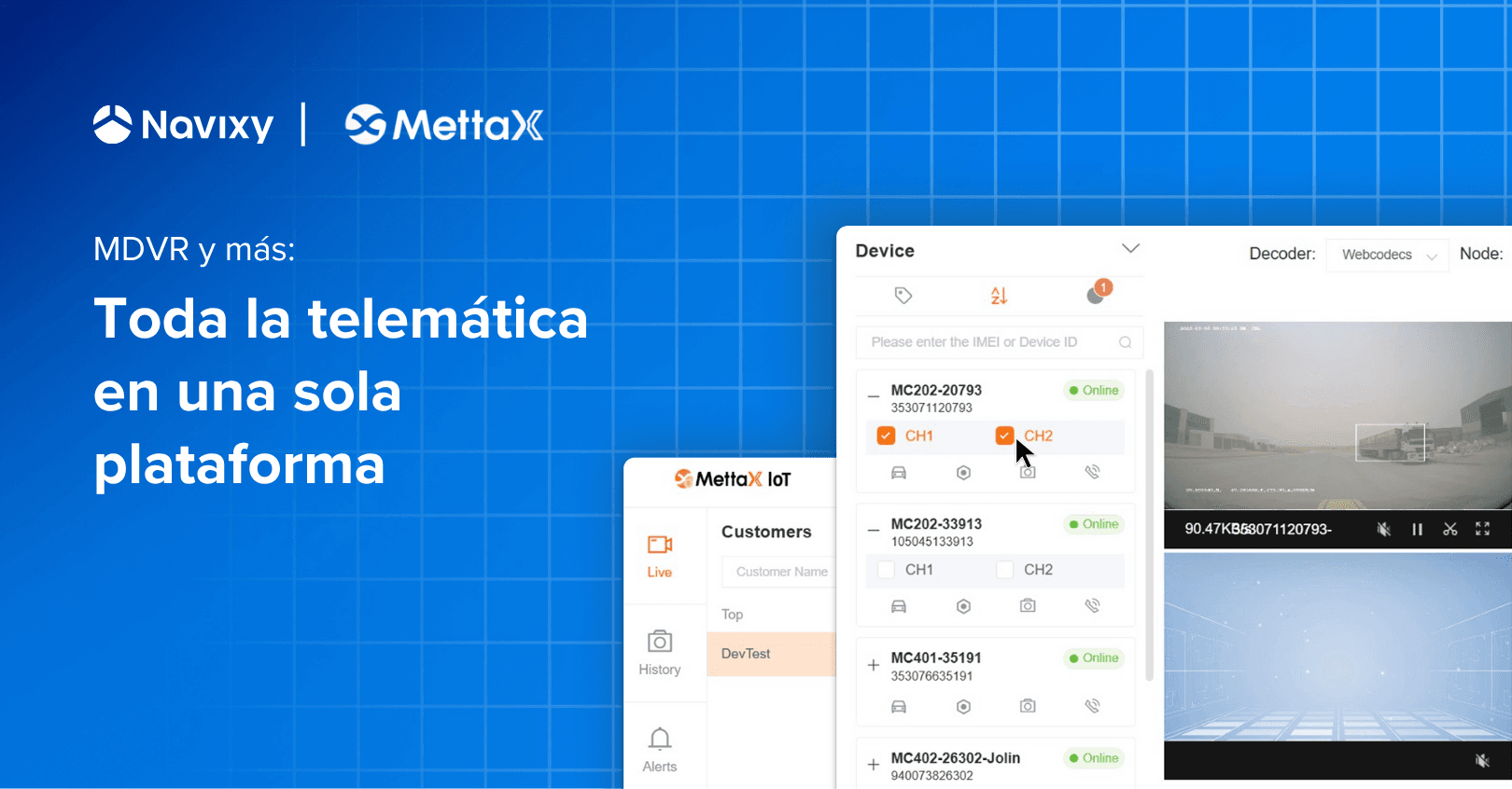 MDVR y más: Integración de Navixy y MettaX para una telemática unificada en una sola plataforma
