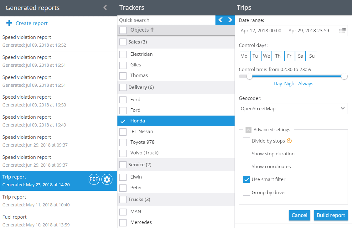 Use “Smart Filter” to get the most accurate mileage in reports