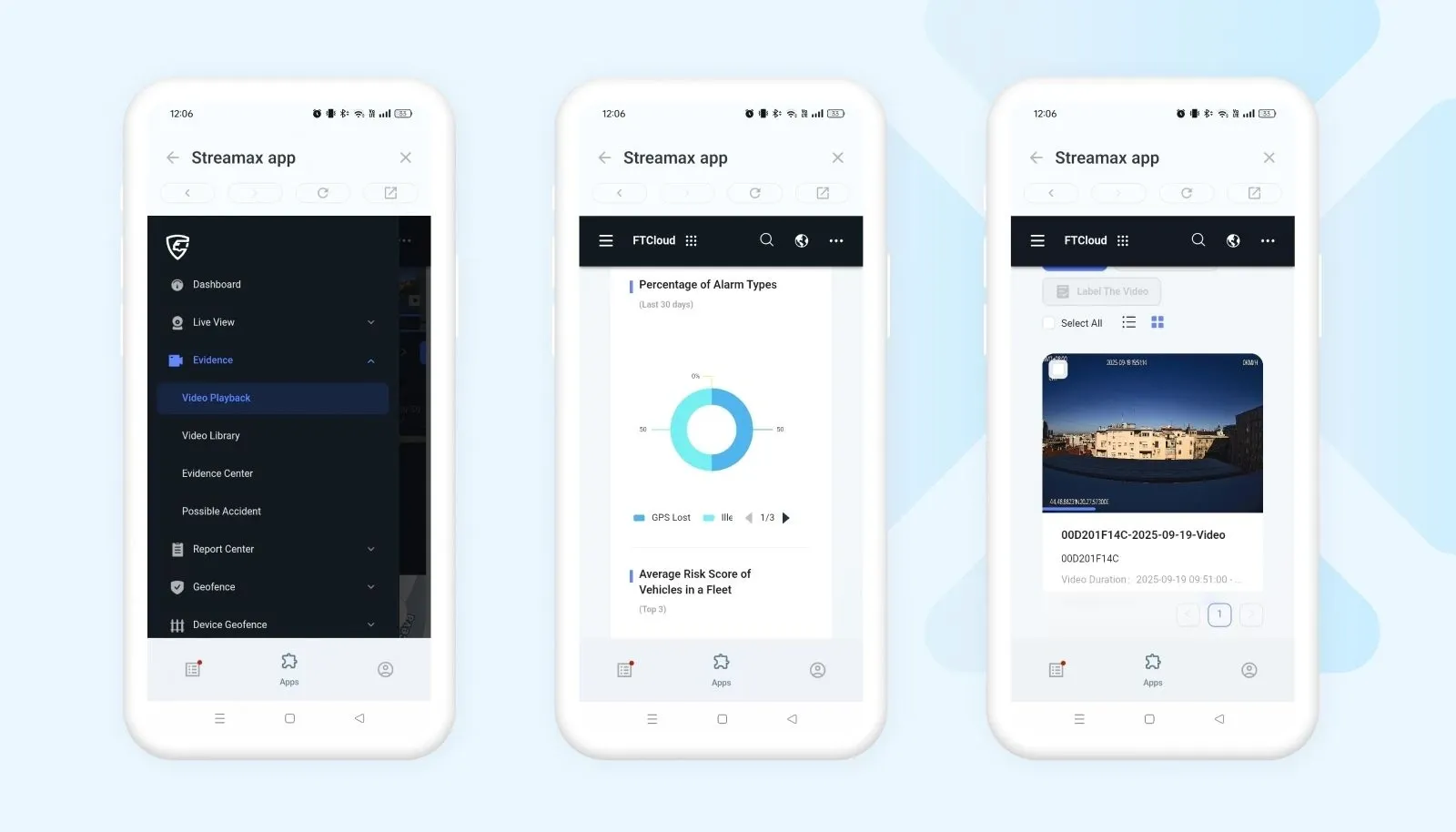 X-GPS Mobile app video telematics screenshots