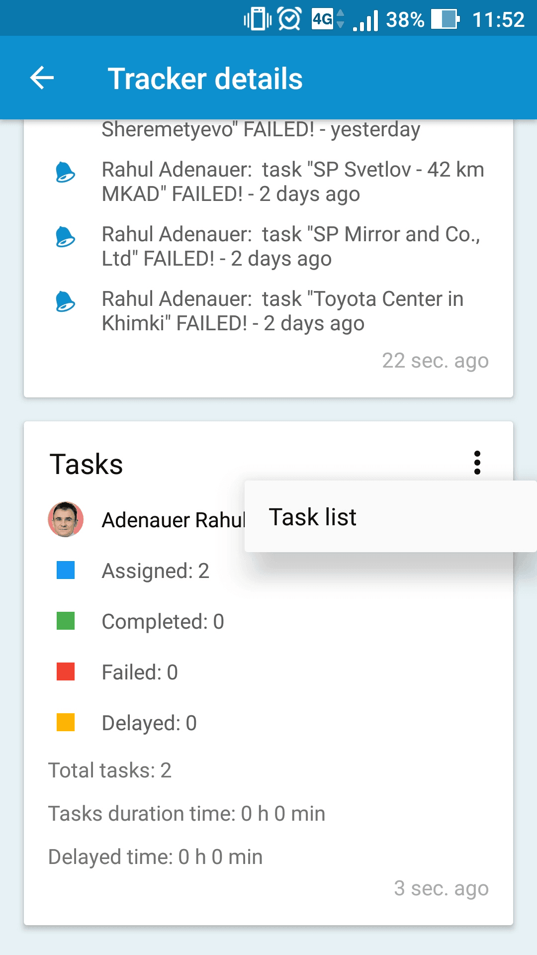 Quickly switch from “today’s tasks” to an employee’s detailed task list