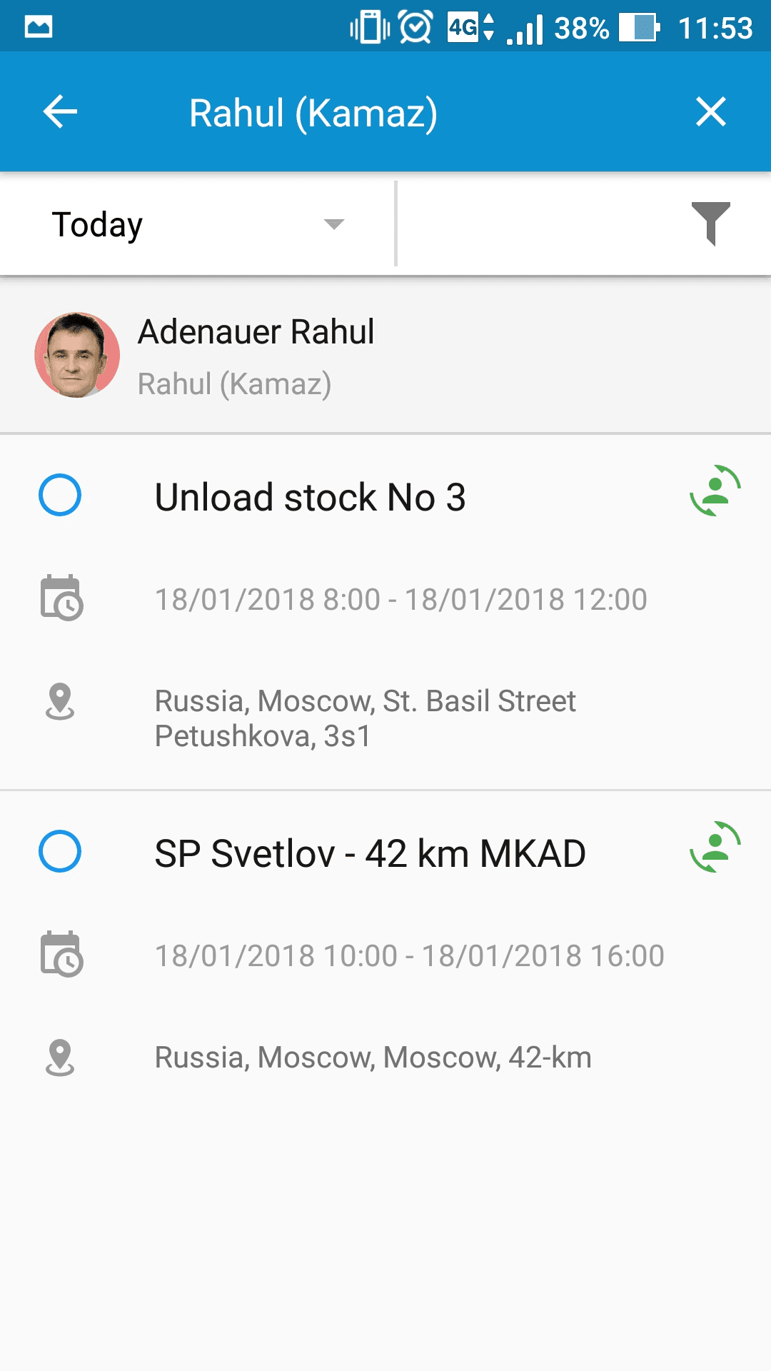 Quickly switch from “today’s tasks” to an employee’s detailed task list